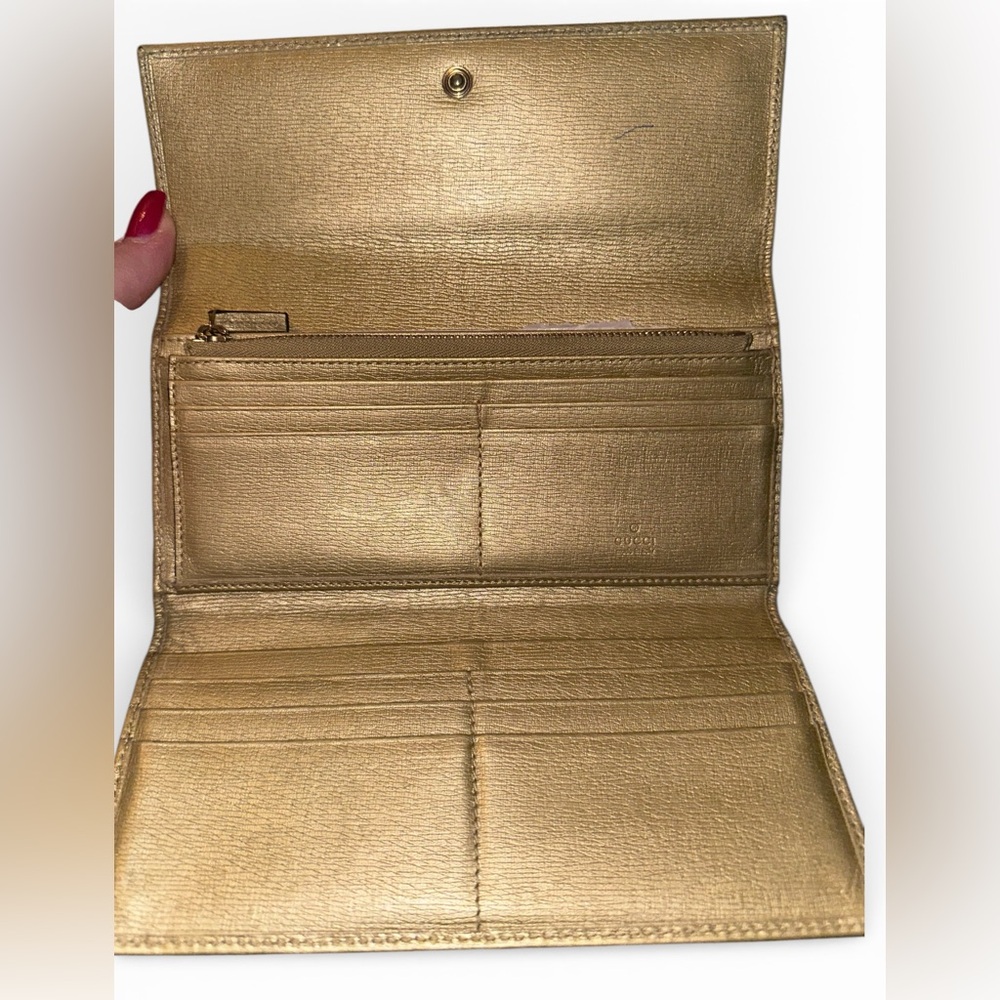Gucci Metallic Leather Long Envelope Wallet - Picture 4 of 8